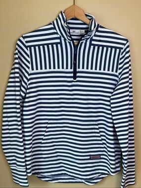 Vineyard Vines Navy & White Striped Quarter-Zip